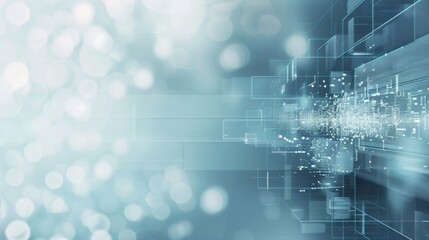 Obraz premium Cosmic Energy Flow: Blue Energy Waves and Show Molecules and abstract communication networks Dancing on a dark background like a puppet graph Shines with lively light particles.