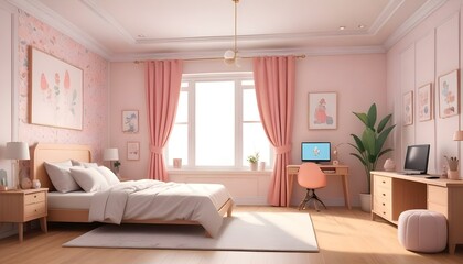 Photo interior modern design room 3d illustration;