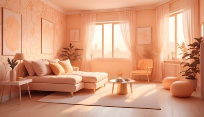 Photo interior modern design room 3d illustration;
