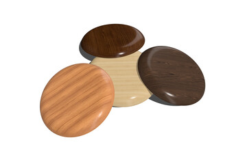 3d woooden plates  with shadow transparent png