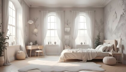 Photo interior modern design room 3d illustration;