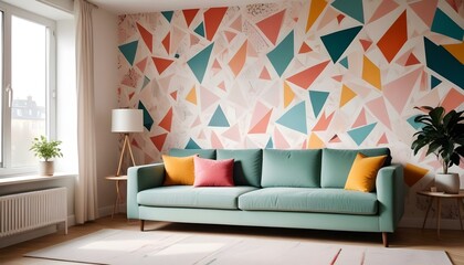 Photo interior modern design room 3d illustration;
