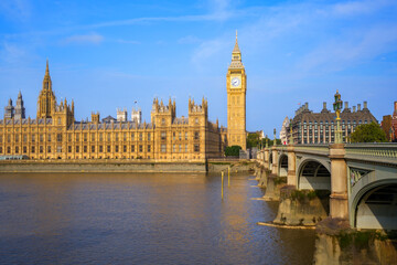 Westminster palace or Houses of parliament and Big Ben tower, London, UK.