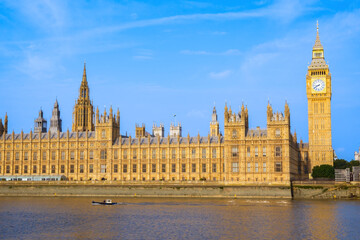 Westminster palace or Houses of parliament and Big Ben tower, London, UK.