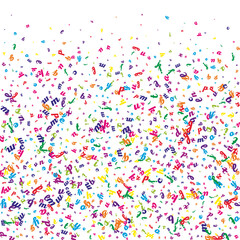 Scattered letters of latin alphabet. Colorful