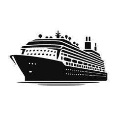 Obraz premium Large Cruise Ship Silhouette