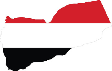 Fototapeta premium Yemen Flag in Map, Yemen Map with Flag, Map of Yemen, Map with Flag, Nation Flag Yemen