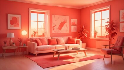 Photo interior modern design room 3d illustration;