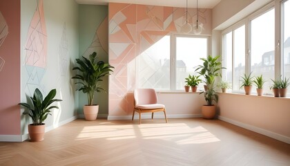 Naklejka premium Photo interior modern design room 3d illustration;