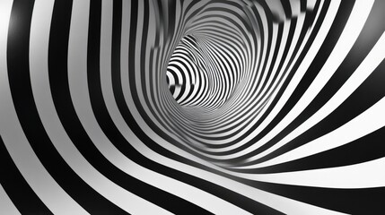 Op art pattern of black and white stripes