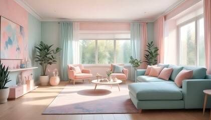 Fototapeta premium Photo interior modern design room 3d illustration;