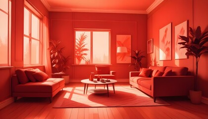 Photo interior modern design room 3d illustration;
