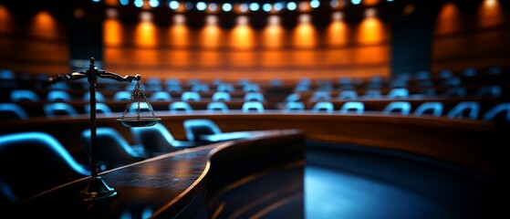 Balanced courtroom where regulations ensure every procedure is followed, representing fairness in law