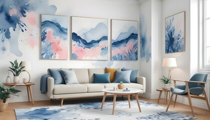 Photo interior modern design room 3d illustration;