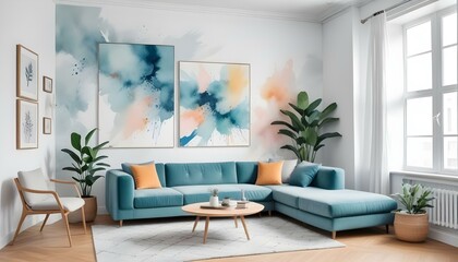 Photo interior modern design room 3d illustration;