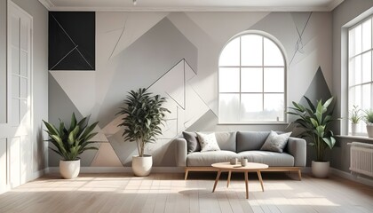 Photo interior modern design room 3d illustration;