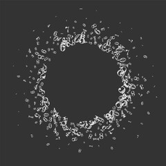 Falling numbers. Math study concept with flying