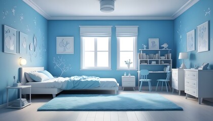 Photo interior modern design room 3d illustration;