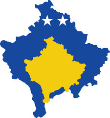 Kosovo Flag in Map, Kosovo Map with Flag, Map of Kosovo, Map with Flag, Nation Flag Kosovo