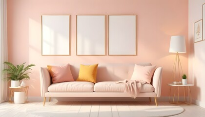 Photo interior modern design room 3d illustration;