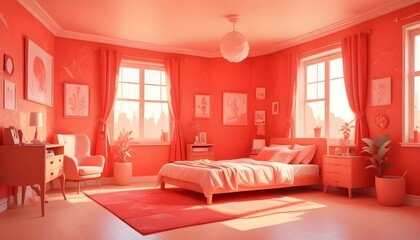 Photo interior modern design room 3d illustration;