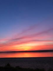 sunset over the water