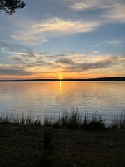 sunset over the lake