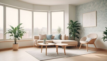 Photo interior modern design room 3d illustration;