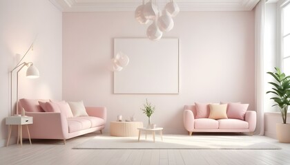 Fototapeta premium Photo interior modern design room 3d illustration;