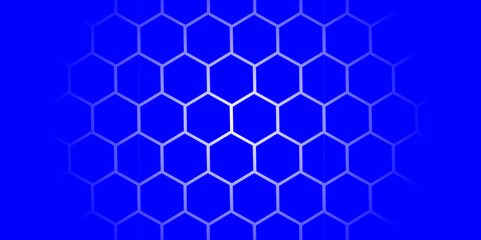 Abstract background with geometric Blue honeycomb mosaic. Seamless vector illustration.  3D abstraction of nanotechnology and science, electronics and digital style, wire net dimensional perspective. 
