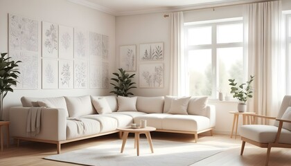 Photo interior modern design room 3d illustration;