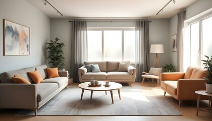 Photo interior modern design room 3d illustration;