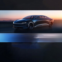A sleek, modern electric vehicle website homepage
