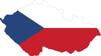 Fototapeta premium Czech Republics Flag in Map, Czech Republics Map with Flag, Map of Czech Republics, Map with Flag, Nation Flag Czech Republics
