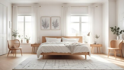 Fototapeta premium Photo interior modern design room 3d illustration;