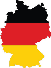 Obraz premium Germany Flag in Map, Germany Map with Flag, Map of Germany, Map with Flag, Nation Flag Germany