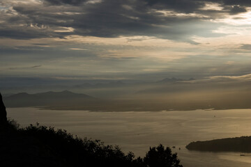 Russia Kamchatka sunset over the ocean