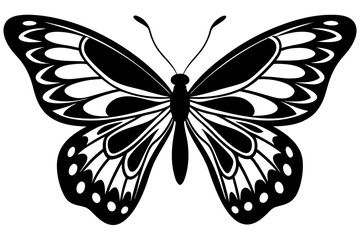  butterfly silhouettes collection, vector illustration isolated on a white background