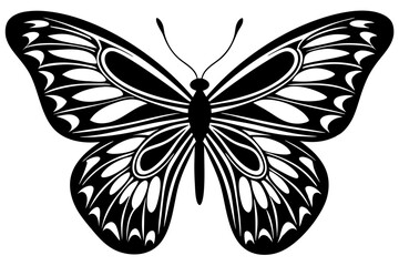  butterfly silhouettes collection, vector illustration isolated on a white background