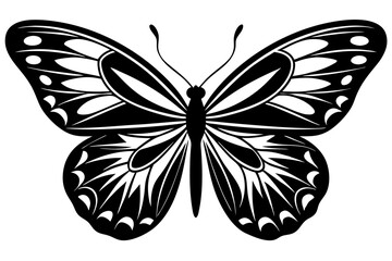 butterfly silhouettes collection, vector illustration isolated on a white background