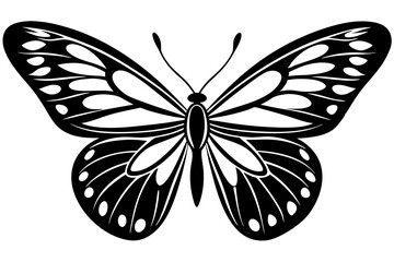  butterfly silhouettes collection, vector illustration isolated on a white background