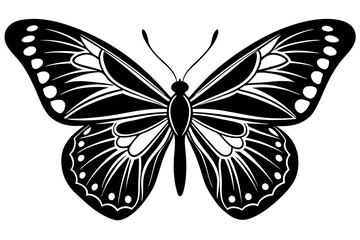  butterfly silhouettes collection, vector illustration isolated on a white background