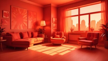 Photo interior modern design room 3d illustration;