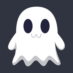 Cute ghost with happy emotion on solid background