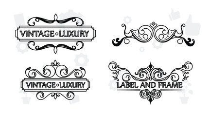 Hand sketched vector vintage elements: wreath, leaves, frame. Perfect for invitations, greeting cards, quotes, blogs, Wedding Frames, posters