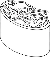 Sushi and rolls, Asian food. decoration.