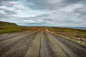 Solitary Journey Along an Unpaved Rural Road Under Cloudy Sky