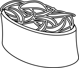 Sushi and rolls, Asian food. decoration.