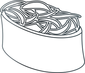 Sushi and rolls, Asian food. decoration.