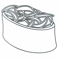 Sushi and rolls, Asian food. decoration.